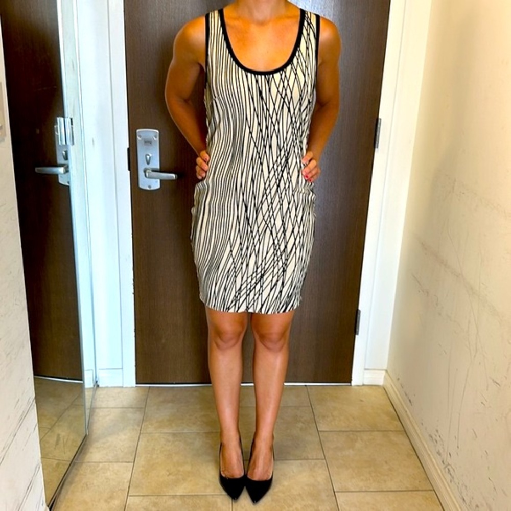 WOW COUTURE Stretchy Bodycon Black Velvet Design Black Trim Hidden Back Zipper